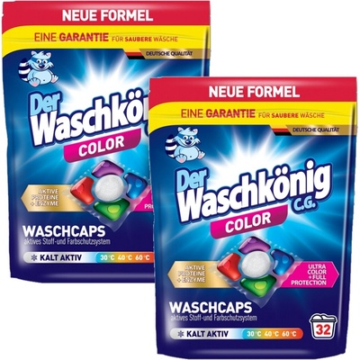 Waschkonig Kapsule na pranie Color 5-komorové 2 x 32 PD