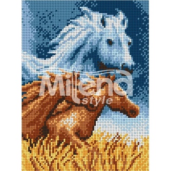 Image 1 of Milena Style Мустанги - гоблен с щампа с конци Ariadna