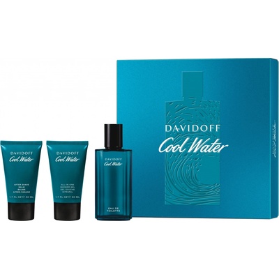 Davidoff Cool Water Man EDT 125 ml + 75 ml balzám po holení + 75 ml sprchový gel dárková sada