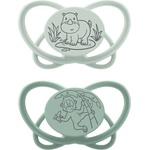 NIP Бебешка залъгалка NIP Green - My Butterfly, 0-6 м, 2 броя, маймунка/носорог (4000821426795) - baby