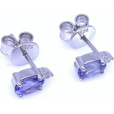 Jan Kos jewellery Stříbrné náušnice s Tanzanitem MHT-817