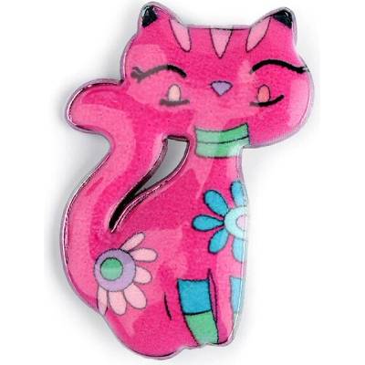 Kovová brož kočka pink 1 ks