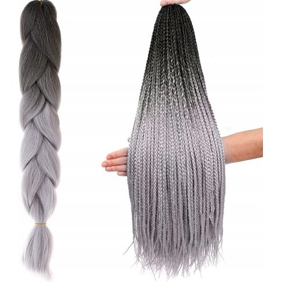 Vlasy Kanelové syntetické Copánky ombre Černá-lososvá