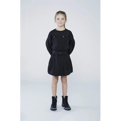 Karl Lagerfeld Детска рокля Karl Lagerfeld в черно къс модел разкроен модел (Z12224.156.162)