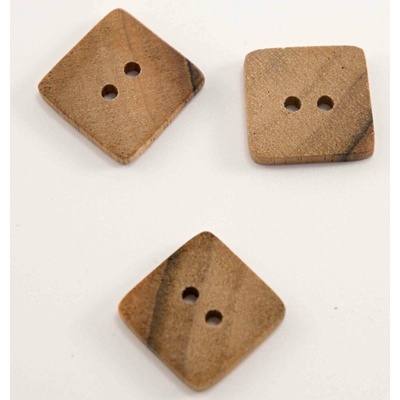 Dierkový drevený gombík - prírodný tmavší - rozmer 1,7 cm x 1,7 cm