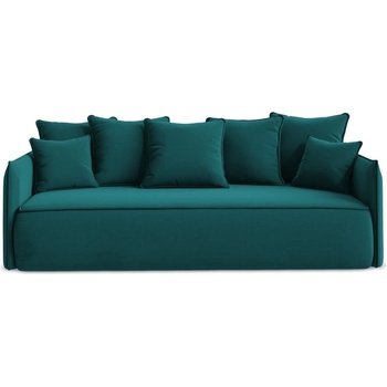 makamii Тюркоазен кадифен разтегателен диван с място за съхранение 225 cm Hula - Makamii (HULA_3SF_3_P1_C9)