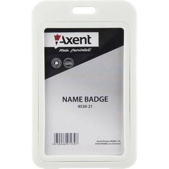 Висящ бадж Axent вертикален PP 54x85 mm Бял (PP 54)