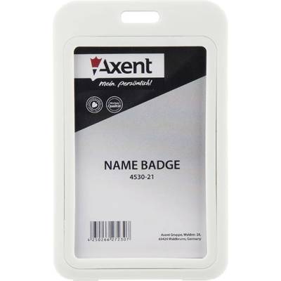Висящ бадж Axent вертикален PP 54x85 mm Бял (PP 54)