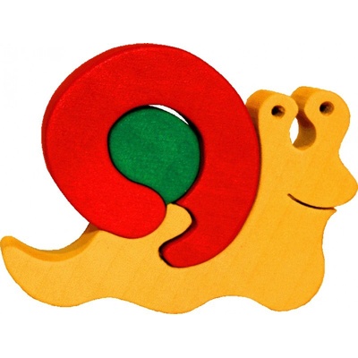 Fauna Šnek vkládací puzzle z masivu