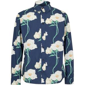 KENZO Риза с дълъг ръкав KENZO Men's Long Sleeve Patterned Shirt - Navy Blue