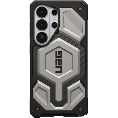 Urban Armor Gear MagSafe Противоударен Калъф за Samsung S26 Ultra, UAG Monarch Pro Carbon Fiber Case Tiatanium, Сив (214513113636)