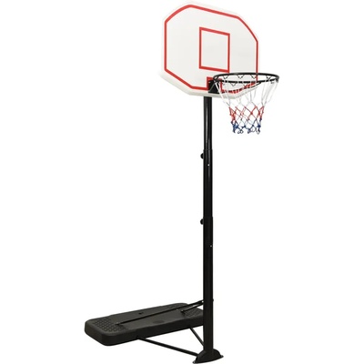 vidaXL Баскетболна стойка, бяла, 258-363 см, полиетилен (93648)