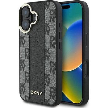 DKNY кариран калъф Magsafe за iPhone 16 - черен (3666339333140)