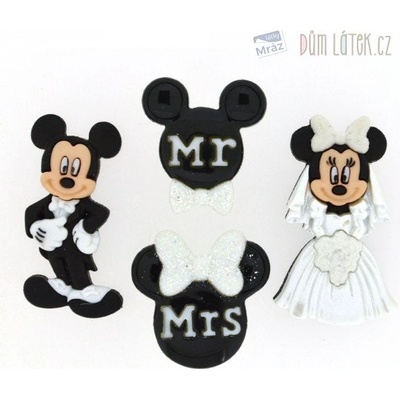 Dekoračné gombíky Mr. Mickey and Mrs. minnie