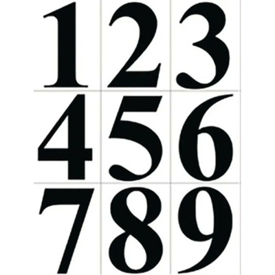 Walteco Domové čísla 0-9 samolepiace, výška 38 mm