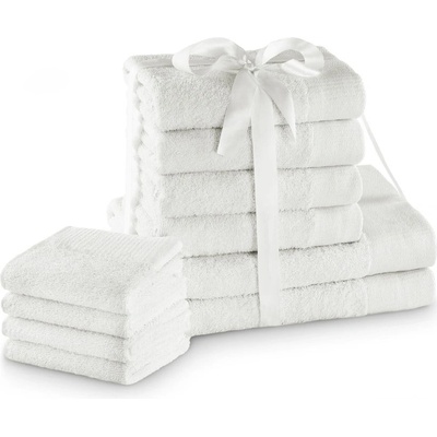 AmeliaHome Sada uterákov a osušiek AMARI biela 2 ks 70 x 140 cm, 4 ks 50 x 100 cm, 4 ks 30 x 50 cm