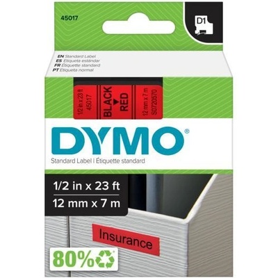 DYMO páska D1 12mm x 7m, čierna na červenej S0720570