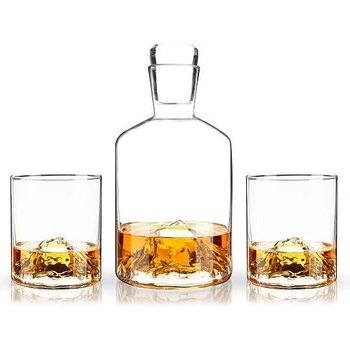Viski (САЩ) Луксозен комплект за уиски viski mountain от две чаши и гарафа (viski 2909)