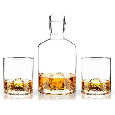 Viski (САЩ) Луксозен комплект за уиски viski mountain от две чаши и гарафа (viski 2909)