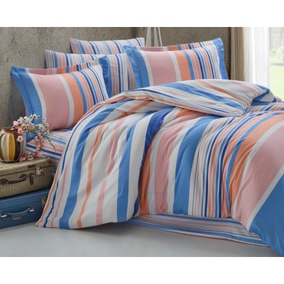 Brotex Obliečky bavlna Mart blue-pink zipsový uzáver 140x200 70x90