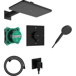 Hansgrohe Вграждаема душ система Hansgrohe Raindance Alive Q, с термостат и вграждаемо тяло, черен мат (24620670)