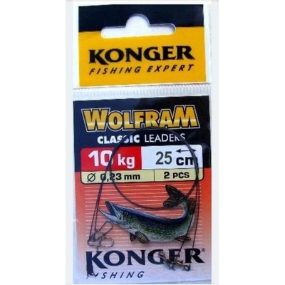 Konger Wolframové Lanko Classic Leaders 25cm 10kg 2ks