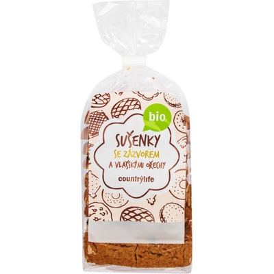 BIO COUNTRY LIFE Sušenky se zázvorem a vlašskými ořechy 175 g