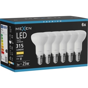 Mexen Nova 6x LED крушка E14, R50, 3W, Топла - 3000K, 315 lm - L103-E14-0330-01x06 (L103-E14-0330-01x06)