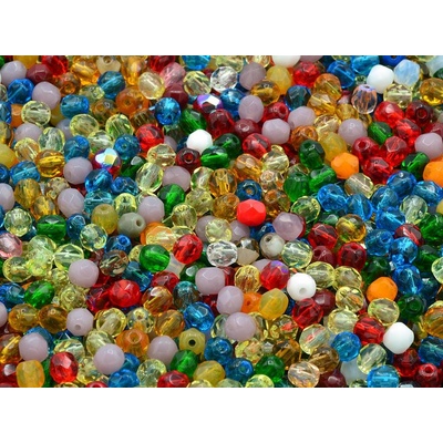 Glass beads, s.r.o. Broušené korálky - ohňovky 4 mm mix - barev Balení: 600ks