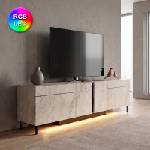 TopMebel Arlen TopMebel меламинов ТВ шкаф с RGB LED в травертин цвят 180x32x50cm