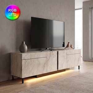 TopMebel Arlen TopMebel меламинов ТВ шкаф с RGB LED в травертин цвят 180x32x50cm