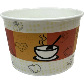 FLEXOBAL Papírová miska na polévku 480ml potisk cena za