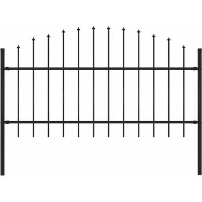vidaXL Zahradní plot s hroty ocel (1–1,25) x 1,7 m černý