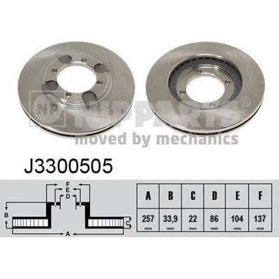Brzdový kotúč NIPPARTS J3300505