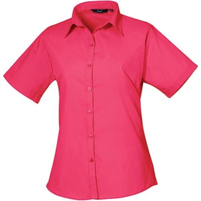 Premier Workwear Dámska košeľa s krátkym rukávom PR302 Hot Pink