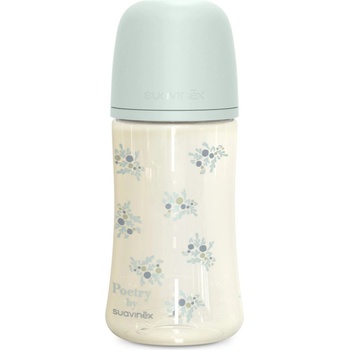 Suavinex Poetry XS Pro Physiological M бебешко шише 3 m+ Medium Flow - Blue 270ml