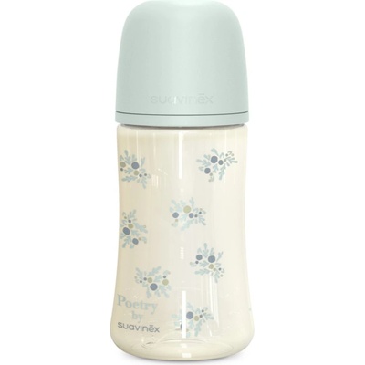 Suavinex Poetry XS Pro Physiological M бебешко шише 3 m+ Medium Flow - Blue 270ml
