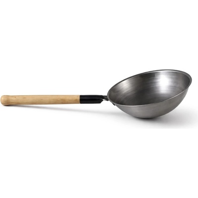 Gastrokuchyne Wok panvica 30 cm uhlíková oceľ - drevená rukoväť