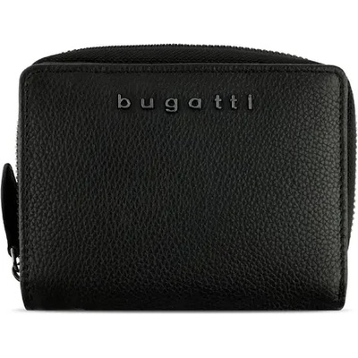 Bugatti Дамски кожен портфейл Bugatti Bella Ladies Zip Wallet, RFID защита, черен (49 4821 01)