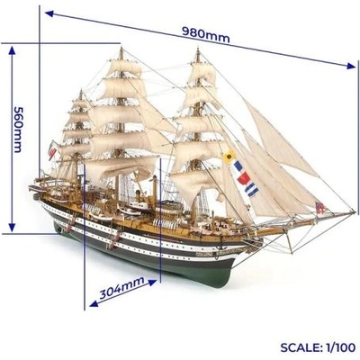 Occre Amerigo Vespucci 1: 100 + платна Kit