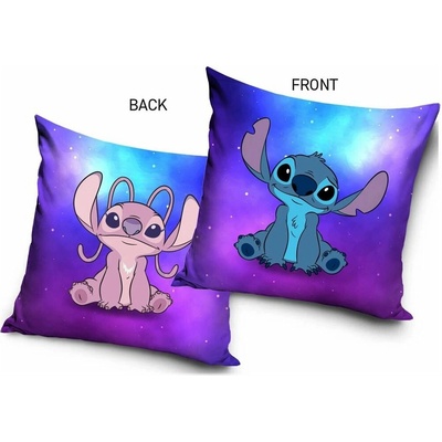 Carbotex Velúrový vankúš Lilo a Stitch - motív Stitch & Angel - Snívanie pod Hviezdami - 40 x 40