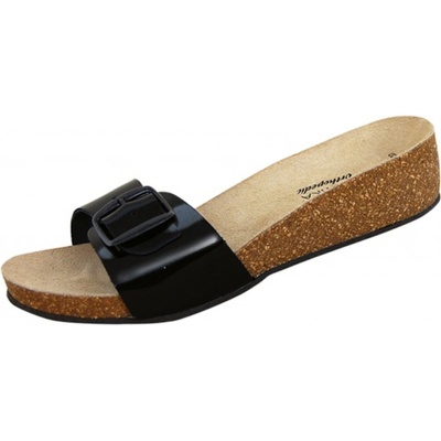 Protetika Sandále ortopedické T84 čierne lakované