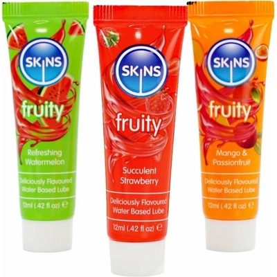 SKINS lubrikační gely s příchutí 3 x 12 ml – Zbozi.Blesk.cz