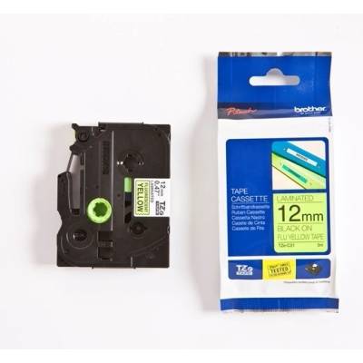 Brother TZ-C31 / TZe-C31, 12mm x 8m, черен печат/сигнални жълт фон, оригинална лента (TZEC31)