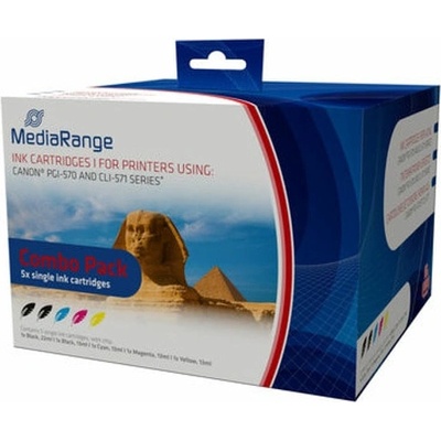 MediaRange Мастило за Canon Pixma MG5750/MG5751/MG5752/MG5753/MG6850/MG6851/MG6852/MG7751, BK/C/M/Y - MRCP570C571 - MediaRange - CLI-571 - Неоригинално, Заб. : 550 брой копия, 12.5 ml капацитет (MRCP570C571)