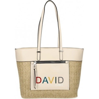 David Jones Krémová velká dámská kabelka přes rameno CM5741