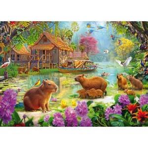 Schmidt Spiele - Puzzle Oasis of the Capybaras - 2 000 piese