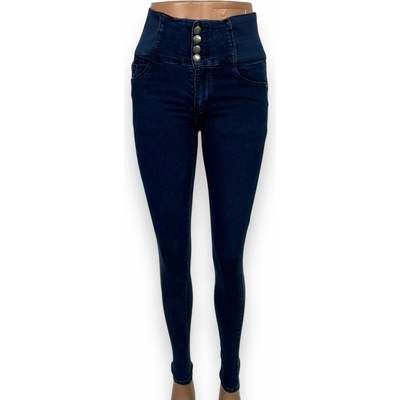 Dámske džínsy modre s vysokým pásom