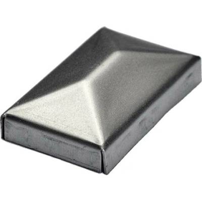 Ocelová obdelníková krytka na sloupek 50 x 100 mm - Zinek