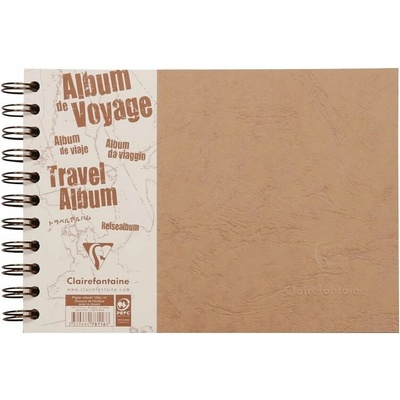Clairefontaine Album kroužkové cestovní 21 × 14,8 cm (120; 160 g/m2, 40 listů) - hnědé